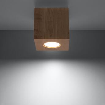 Plafondlamp quad natuurlijk hout