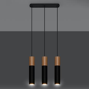 Hanger lamp pablo 3 zwart