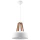 Hanger lamp casco wit/natuurlijk hout