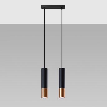 Hanger lamp loopz 2 zwart/koper
