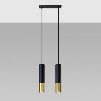 Hanger lamp loopz 2 zwart/goud