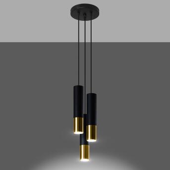 Hanger lamp loopz 3p zwart/goud