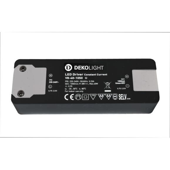 Deko-Light LED-Netzgerät, BASIC, CC, V8-40-1050mA/40V, stromkonstant, 220-240V AC/50-60Hz, 19-38V DC