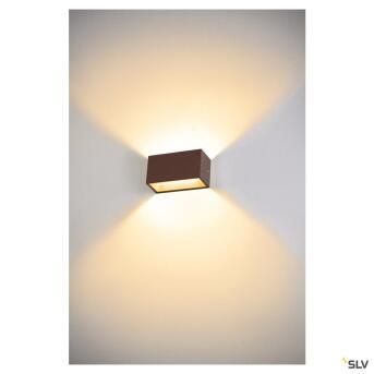Sitra M, LED buitenmuurbevestigingslamp, roestkleuring, CCT -schakelaar 3000/4000K