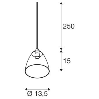 Para Cone GL, hanglamp zwart / transparant