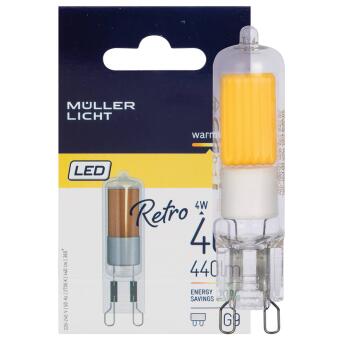LED-Stiftsockellampe, klar, G9/4W (40W), 470 lm, 2700K