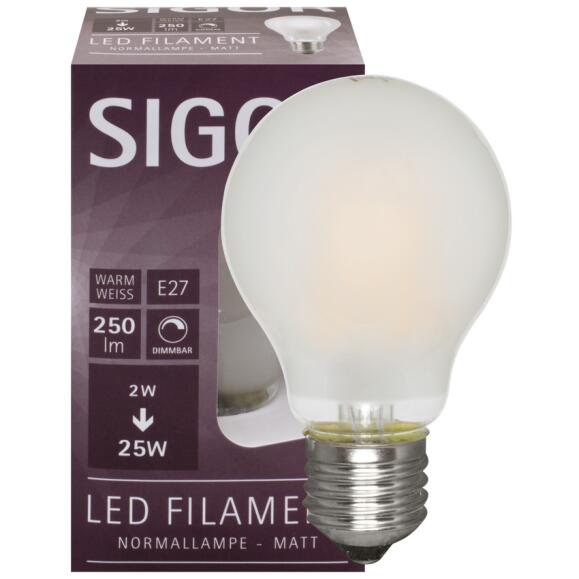 LED -filamentlamp E27 AGL -formulier 2.5W Matt 250LM 2700K