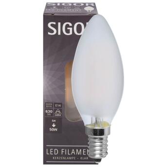 LED-Filament-Lampe,  Kerzen-Form, matt,  E14, 2700K