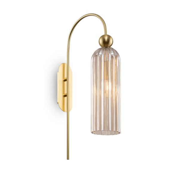 Maytoni Wall Lamp Antisch goud Cognac-gekleurd glas 1x E14