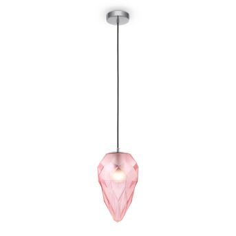 Maytoni hanger lamp globo chroom 1 x e27 glazen schaduw roze
