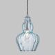 Maytoni hanger lamp Eusma nikkel glazen lampenkap zacht blauw 1 x e14