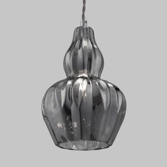 Maytoni hanger lamp Eusoma nikkel rookkleurige glazen lampenkap 1xe14