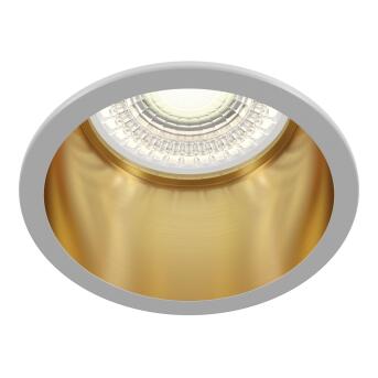 Technisch verzonken lamp rijp wit en goud 1 x gu10