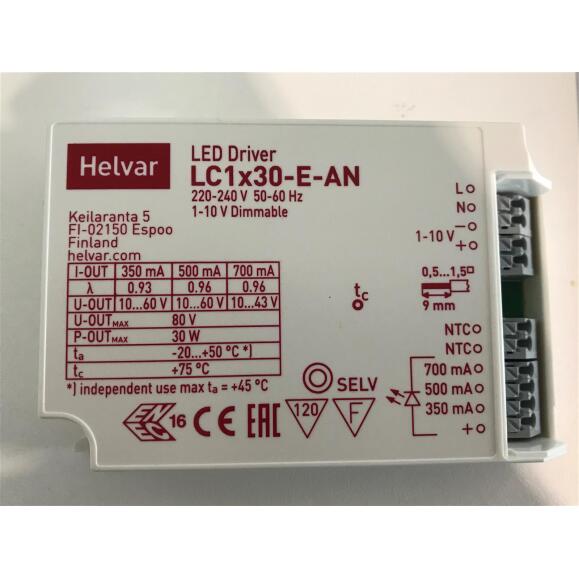 Dotlux-voeding voor 2826+2827+2828 incl. Kabel (2826 = 350 mA; 2827 = 500 mA; 2828 = 700 mA) 1-10V Dimmable noodvermogen in staat
