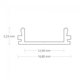 Alu-Aufbau-Profil Typ DXA15 200 cm, ultraflach, für LED-Streifen bis 12 mm