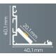 Alu-Eck-Profil Typ DXA19 200 cm, für LED-Streifen bis 20 mm