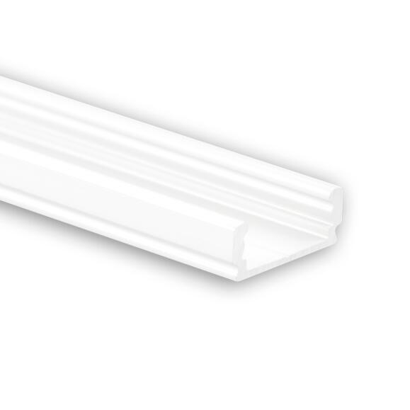 Alu-Aufbau-Profil Typ DXA1 200 cm pulverbeschichtet weiß RAL 9010 für LED-Streifen bis 12 mm