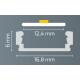 Alu-Bustubau-Profol Type DXA1 200 cm poeder-gecoate witte RAL 9010 voor LED-strips tot 12 mm