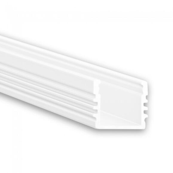 Alu-Bustubau-Profol Type DXA2 200 cm poeder-gecoate witte RAL 9010 voor LED-strips tot 12 mm