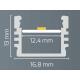 Alu-Bustubau-Profol Type DXA2 200 cm poeder-gecoate witte RAL 9010 voor LED-strips tot 12 mm