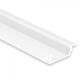 Aluminium installatieprofieltype DXE8 200 cm, platte, vleugel, poedercoate witte RAL 9010 voor LED-strips tot 12 mm