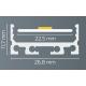 Alu-Bustubau-Profol Type DXA4 200 cm, platte, poeder gecoate witte RAL 9010 voor LED-strips tot 22,5 mm