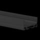 Alu-bustubau-profofol type DXA4 200 cm, platte, poeder gecoate zwarte RAL 9005 voor LED-strips tot 24 mm