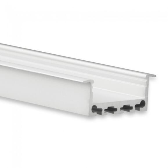 Aluminium installatieprofiel Type 10 200 cm, plat/vleugel, voor LED -strips tot 24 mm