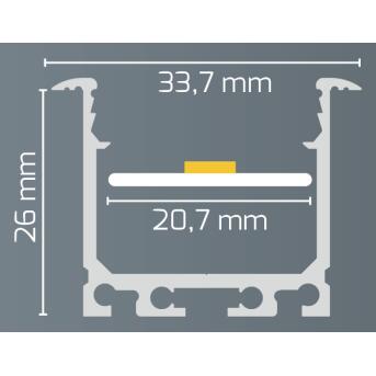 Alu-Einbau-Profil Typ DXE7 200 cm, hoch, für...