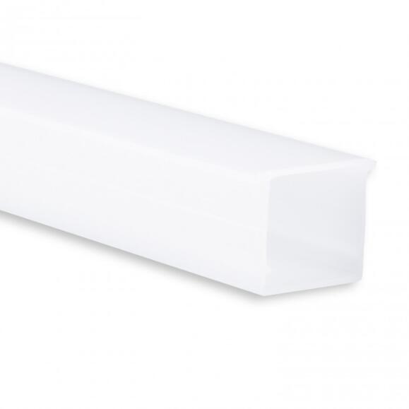 Type T-cover voor aluminium profiel, opaal 200 cm, splashbeschermd, voor LED-strips tot 13 mm