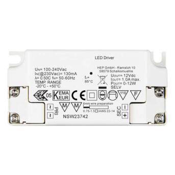 LED-voeding CV 24V DC 0-12W 0-0.5A NIET DIMABLE IP20