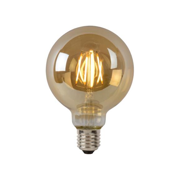G95 Glühfadenlampe Ø 9,5 cm LED Dim. E27 1x5W 2700K Amber