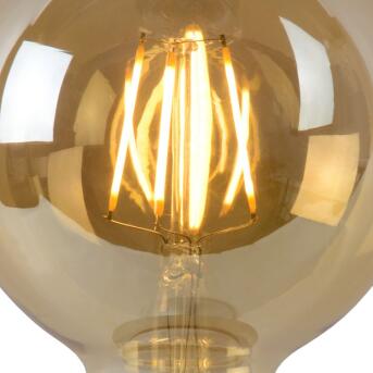 G95 Glühfadenlampe Ø 9,5 cm LED Dim. E27 1x5W 2700K Amber