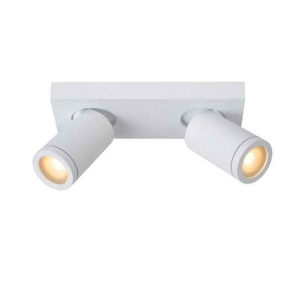 Taylor plafond Spotlight Badkamer LED Dim tot Warm GU10 2x5W 2200K/3000K IP44 WIT