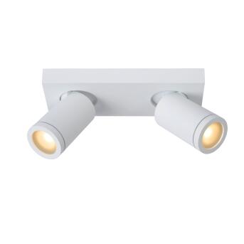 Taylor plafond Spotlight Badkamer LED Dim tot Warm GU10 2x5W 2200K/3000K IP44 WIT