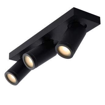 Taylor plafond Spotlight Badkamer LED Dim to Warm Gu10 3x5W 2200K/3000K IP44 Black