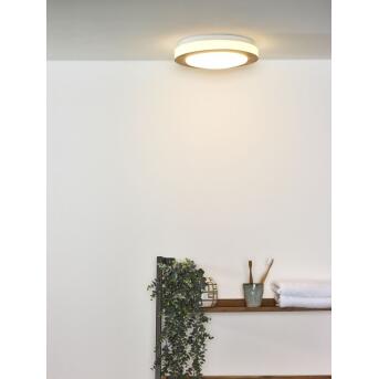 Dimy plafondlamp badkamer Ø 28,6 cm LED Dim. 1x12W 3000K IP21 3 stiefdimlicht licht hout