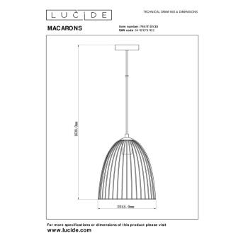 Macarons hanglampen Ø 24,5 cm 1xe27 zwart