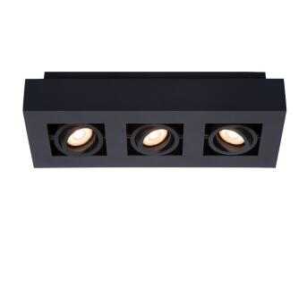 Xirax plafond spotlight led dim tot warme gu10 3x5w 2200k/3000k zwart