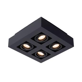 XIRAX Deckenstrahler LED Dim to warm GU10 4x5W 2200K/3000K Schwarz