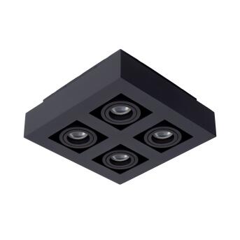 Xirax plafond spotlight led dim tot warme gu10 4x5w 2200k/3000k zwart