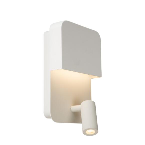 Boxer Wall Lamp LED 1x10W 3000K met USB -oplaadpunt Wit wit
