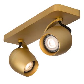 Preston plafond Spotlight LED dim tot warme GU10 2x5W 2200K / 3000K Mattes Gold / Brass