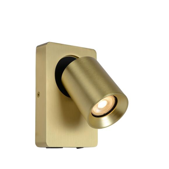 Nigel Wall Spotlight LED Dim. Gu10 1x5W 3000K met USB -oplaadpunt Mattes Gold / Brass