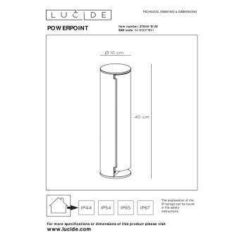 PowerPoint Socket -kolom voor het buitengebiedsaansluiting met aardingspeldype F EUR/RUS Standaard Ø 10 cm IP44 Anthracite