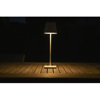 Justin oplaadbare tafellamp Buiten batterij/batterij Ø 11 cm LED Dim. 1x2.2W 3000K IP54 3 stiefdimwit