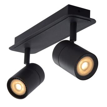 Lennert plafond Spotlight Badkamer LED Dim. Gu10 2x5W 3000K IP44 Black