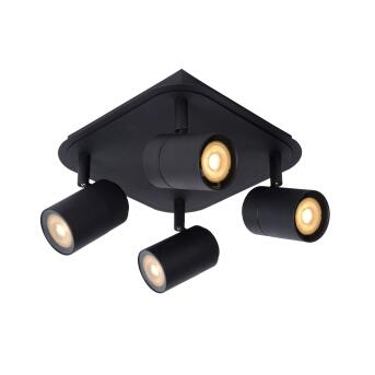 Lennert plafond Spotlight Badkamer LED Dim. Gu10 4x5W 3000K IP44 Black