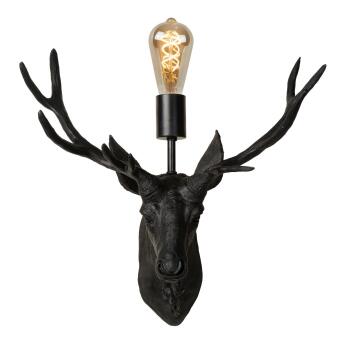 Extravaganza caribou wandlamp 1xe27 zwart