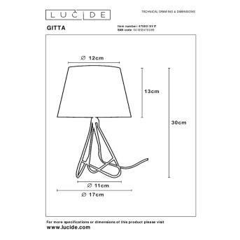 Gitta -tafellamp Ø 17 cm 1xe14 koper